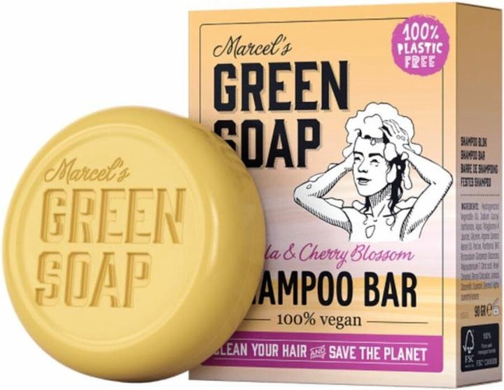 Marcel's Green Soap Shampoo Bar - Vanilla &amp; Cherry Blossom - 90g