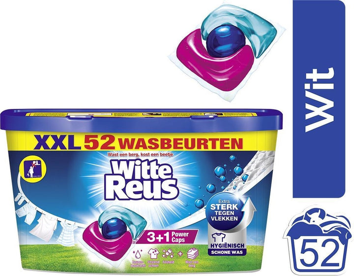 Witte Reus Power Caps Wascapsules - Wasmiddel Capsules - Voordeelverpakking - 52 wasbeurten