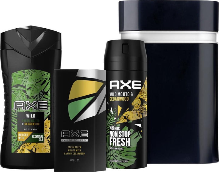 Axe Wild Green Mojito &amp; Cedarwood - Bodyspray Deodorant, Shower Gel and Eau De Toilet - Gift Set