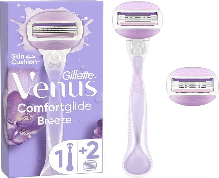 Gillette Venus Comfortglide Breeze - 1 Razor - 2 Razor Blades - Packaging damaged