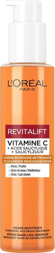 L'Oréal Paris Revitalift Clinical Foaming Cleansing Cream with Vitamin C and Salicylic Acid - Facial Cleanser - 150ml