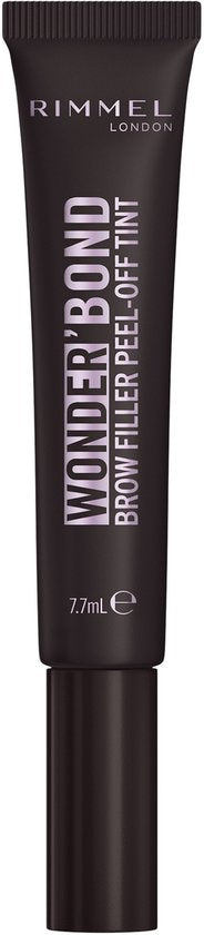 Rimmel Wonder'Bond Brow Filler Peel-Off Tint, 004 Black Brown, Wenkbrauwtint, Geeft niet af, Langhoudende, waterproof formule met biotine, 7,7 ml