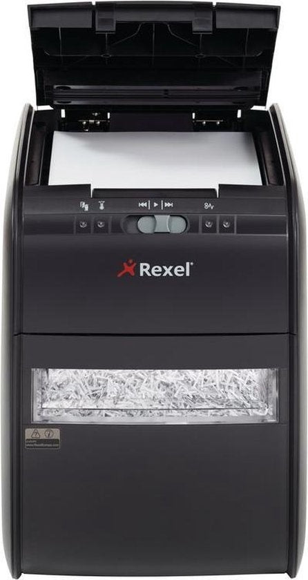 Rexel 90X Paper Shredder for Office and Home Work - Security Level: DIN P- 3 Cuts - Up to 12 A4 Sheets - Shreds Documents, Credit Cards, Staples and Paper Clips - 20 Litre Waste Bin - Black - Ideal for Home Office/Home Workplace