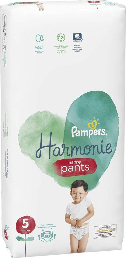 Pampers Harmonie / Pure Windelhosen, Größe 5 (12–17 kg), 100 Windelhosen