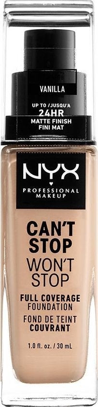 NYX Professional Makeup Can't Stop Won't Stop Foundation – Vanilla CSWSF06 – Vollständige Deckkraft