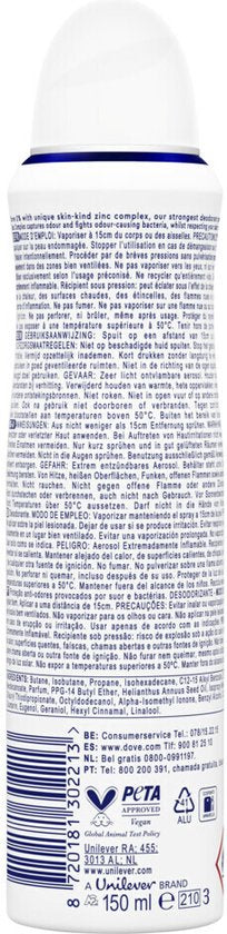 Dove Deodorant Spray 0% Original - 150 ml