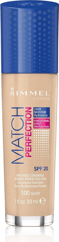 Rimmel London Match Perfection Foundation - 100 Ivory - Beige