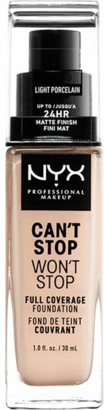 Nyx Professional Makeup Can't Stop Won't Stop Foundation - Light Porcelain  - Volledig Dekkende Foundation
