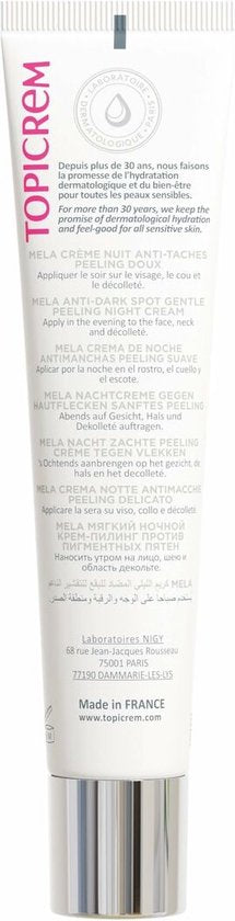 Topicrem Gesichtspflegecreme Mela Night Soft Peeling 40ml - Verpackung beschädigt