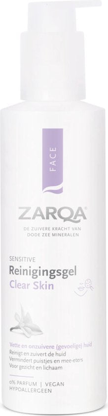 ZARQA Reinigingsgel Clear Skin 200ml - reinigt en zuivert de huid- Verpakking beschadigd