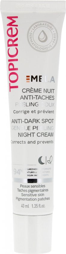 Topicrem Gesichtspflegecreme Mela Night Soft Peeling 40ml - Verpackung beschädigt