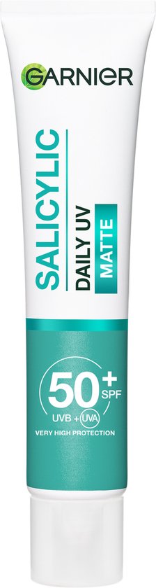 Garnier PureActive Salicylic Anti-Perfecties Daily UV Fluid SPF 50+ - Lichtgewicht & Matteert - Vermindert zichtbaarheid van imperfecties - 40ml