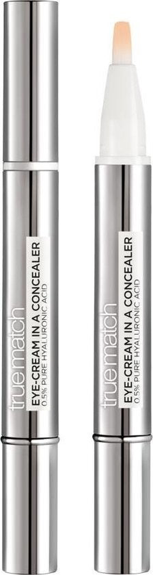 L'Oréal Paris True Match Touche Magique - DW1-2 Ivory Beige - Concealer en Oogcrème in 1, Verrijkt met 0,5% Hyaluronzuur