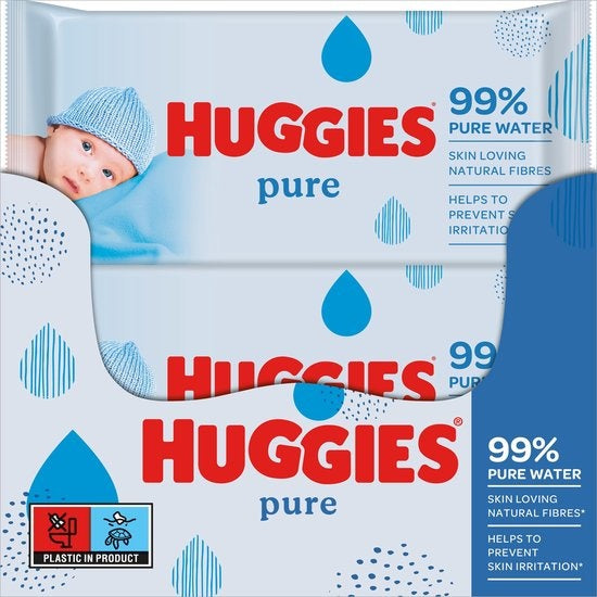 Huggies baby wipes - Pure 99% water - 18 x 56 pieces - 1008 wipes