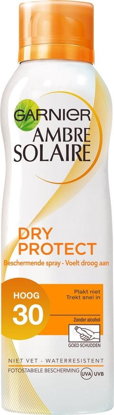 Garnier Ambre Solaire Dry Protect Sonnenschutzspray LSF 30 – 200 ml – Verpackung beschädigt