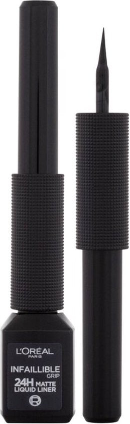 L'Oréal Paris Matte Signature Eyeliner von Superliner, matter flüssiger Eyeliner – wasserfest, 01 Schwarz