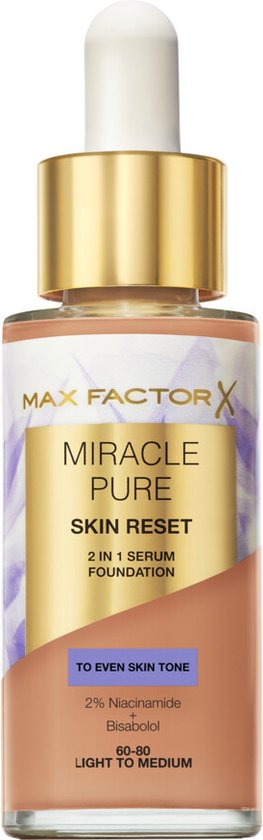 Max factor 60-80 light to medium Miracle Pure Skin Reset 2 in 1 Serum Foundation 30ml