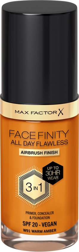 Max Factor Facefinity All Day Flawless Foundation – W91 Warm Amber