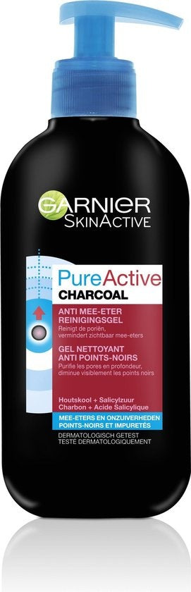 Garnier SkinActive Fure Active 3-in-1 Charcoal Gezichtsreiniger - 200 ml - Anti mee-eters