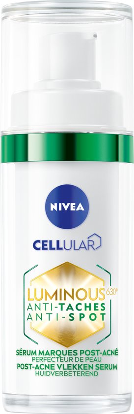 NIVEA Cellular LUMINOUS630 Post-Acne vlekken Serum Gezicht - Acneverzorging - Voor een Gladde Huid - Gezichtsserum Met salicylzuur en Hyaluronzuur - 30 ml