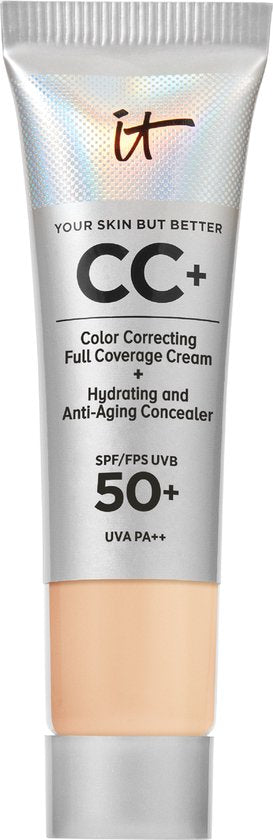 IT Cosmetics Your Skin But Better CC+ Crème SPF50+ 12ml - Hydraterend - Hoge Dekking & Satijnen Finish - Light Medium - Travel Size- Beschadigde Verpakking