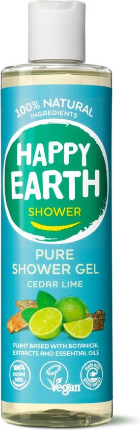 Happy Earth Pure Douchegel Cedar Lime 300 ml