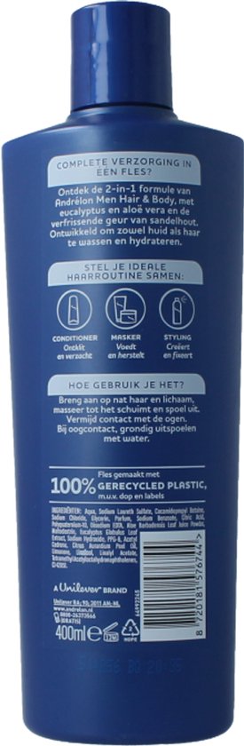 Andrélon Shampoo Hair & Body for Men - 400 ml
