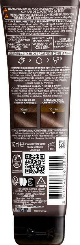 Garnier Olia Gloss - Gekleurd haarmasker - Luxe Brunette - Extra glanzend, gezond haar met een vleugje kleur