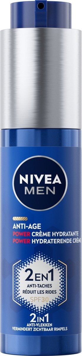 NIVEA MEN - Anti-Age - 2 in 1 Power - Hydraterende Crème - SPF 30 - 50ml - Verpakking beschadigd