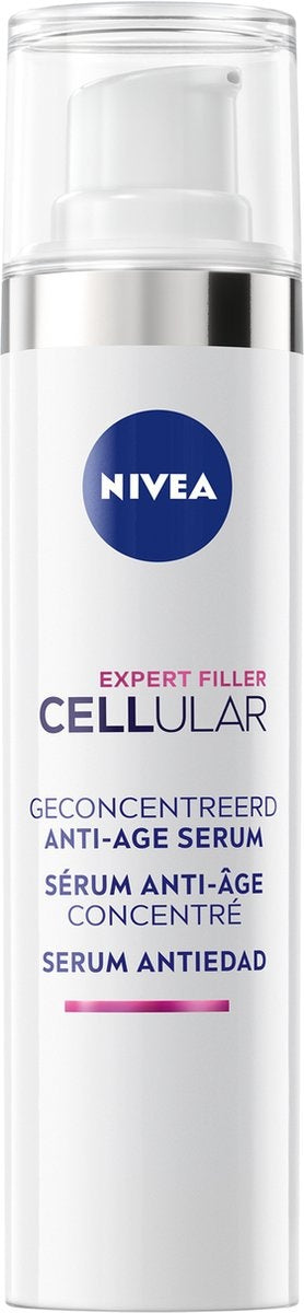 NIVEA CELLular Expert Filler Anti-Age Serum - Ouder wordende huid - Met hyaluronzuur en collageenbooster - 40 ml - Verpakking beschadigd