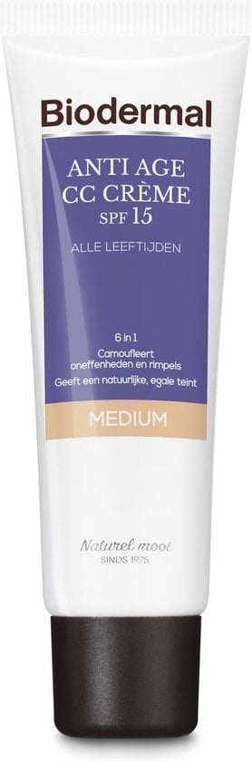 Biodermal Anti Age CC – Tarncreme mit Lichtschutzfaktor 15 – mittlerer Farbton – 50 ml – Verpackung beschädigt