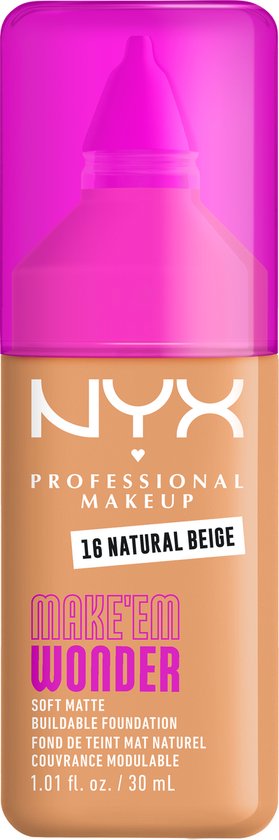 NYX Professional Make Up Make 'EM Wonder Foundation - Zachte matte finish- Natural Beige