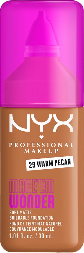 NYX Professional Make Up Make 'EM Wonder Foundation - Zachte matte finish- Warm Pecan