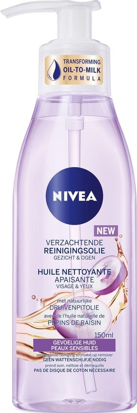 NIVEA Beruhigendes Reinigungsöl – Traubenkernöl – Empfindliche Haut – 150 ml