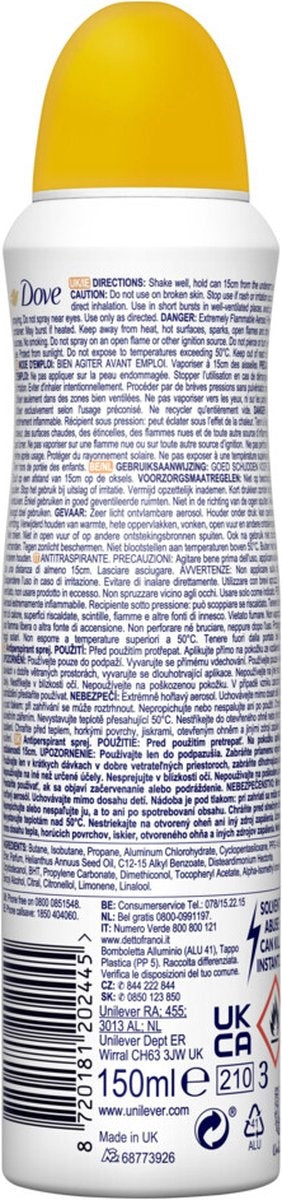 Dove Deo Spray - Passionsfrucht &amp; Zitronengras 150 ml