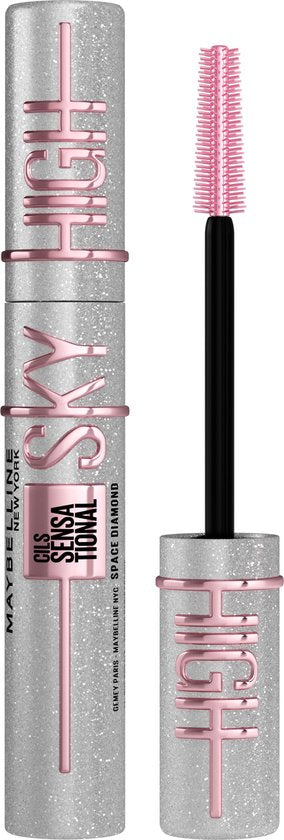 Maybelline New York Lash Sensational Sky High Mascara – Space Diamond – Glitter Topcoat – Endlose Länge und natürlich wirkendes Volumen – 7,2 ml