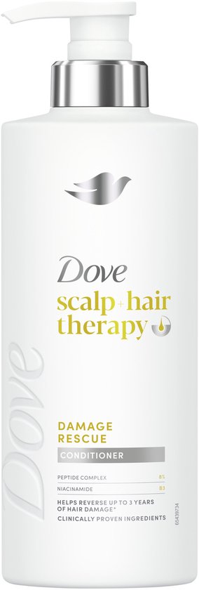 DOVE Scalp + Hair Therapy Conditioner - Damage Rescue - verzorging voor hoofdhuid en haar met peptidecomplex en niacinamide - 400 ml