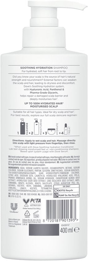 DOVE Scalp + Hair Therapy Shampoo - Soothing Hydration - 400 ml