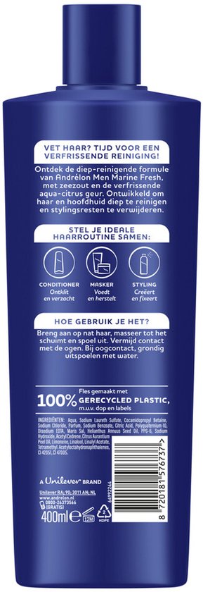 Andrélon Shampoo Marine Fresh For Men - 400 ml