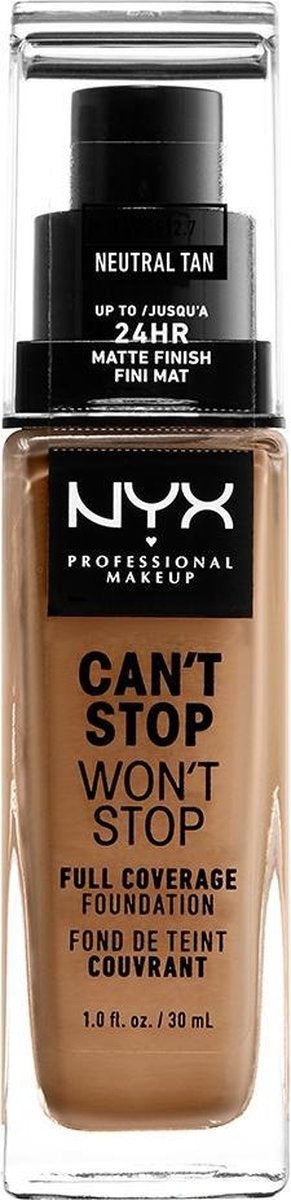 NYX Professional Makeup Can't Stop Won't Stop Full Coverage Foundation - Neutral Tan CSWSF12.7 - Foundation - 30 ml - Brown