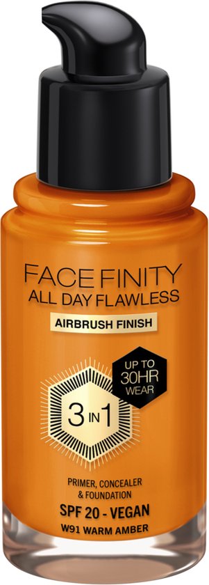 Max Factor Facefinity All Day Flawless Foundation – W91 Warm Amber
