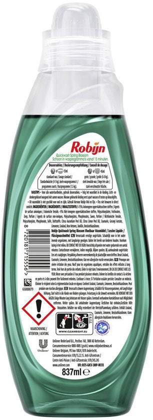 Robijn Advanced Quickwash Vloeibaar Wasmiddel Spring Blossom 22 Wasbeurten - 837 ml