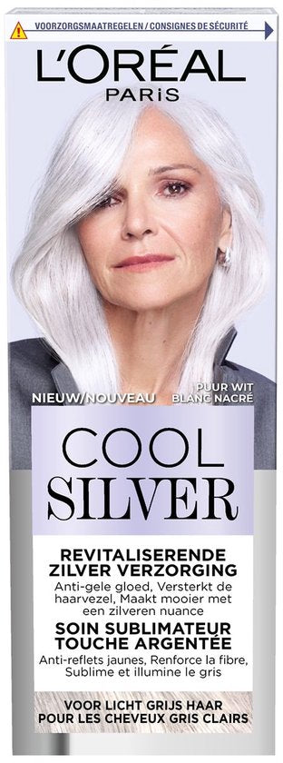 L'Oréal Paris Cool Silver - Revitaliserende Zilververzorging - Anti-gele gloed - Voor Lichtgrijs Haar - Puur Wit - Verpakking beschadigd