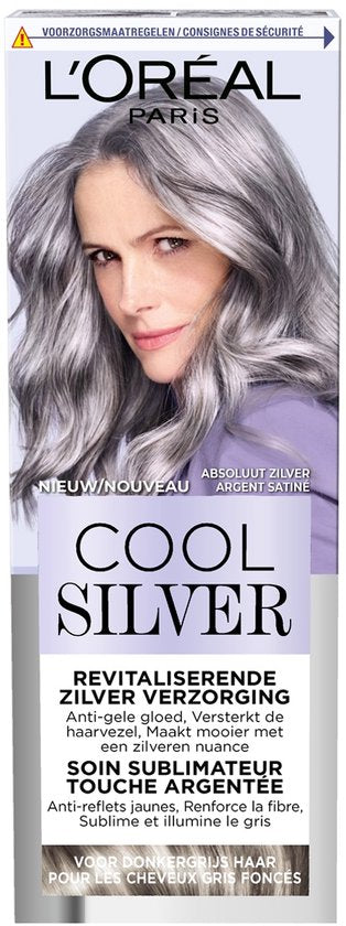 L'Oréal Paris Cool Silver - Revitaliserende Zilververzorging - Anti-Gele Gloed - Voor Lichtgrijs Haar - Parelmoer Wit - Verpakking beschadigd