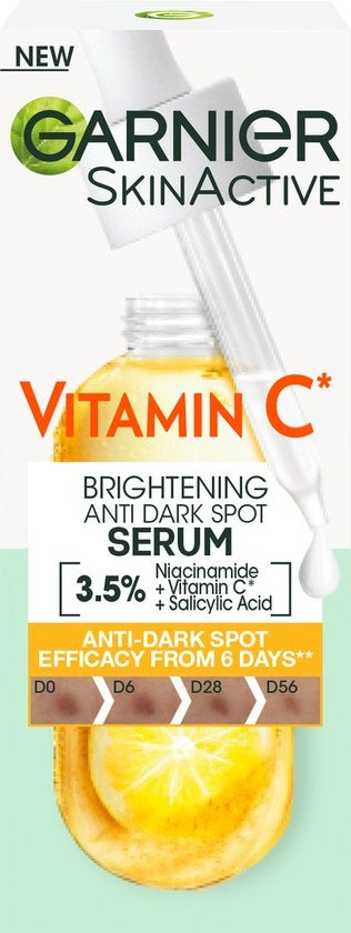 Garnier Skinactive - Anti-Dark spot serum met vitamine C*, Niacinamide en Salicylzuur - 30ml - Verpakking beschadigd