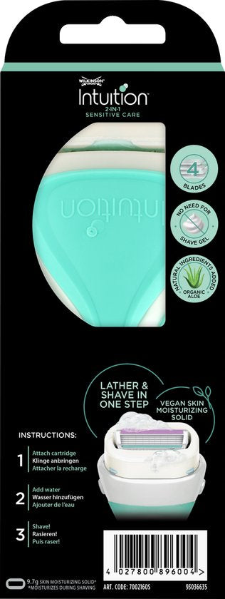 Wilkinson Sword Intuition 2-in-1 Sensitive Care Rasiersystem + 1 Ersatzklinge – beschädigte Verpackung