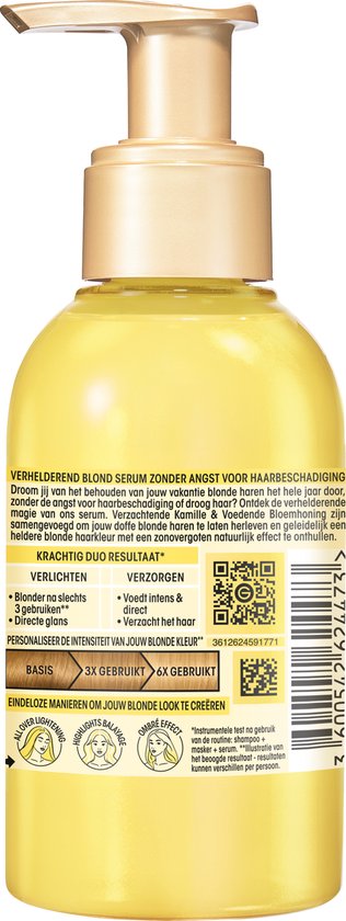 Garnier Loving Blends - Lightening Elixir - Geleidelijk Verhelderend Blond Serum - Sun-Kissed Chamomile & Bloemenhoning - Blond Haar & Highlights - Kamille - 120 ml