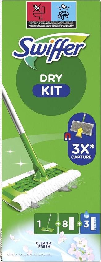 Swiffer Vloerreiniger Startset - Met 1 Vloerwisser + 8 Droge + 3 Vochtige Vloerdoekjes Navullingen
