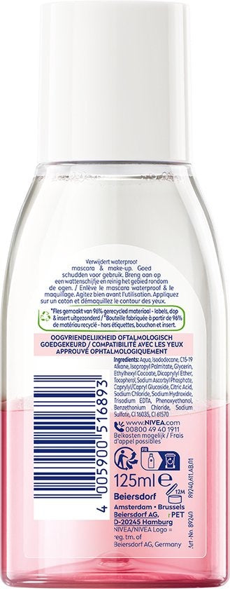 NIVEA Caring Eye Make-up Remover - Suitable for waterproof make-up - With Vitamin C - 125 ml