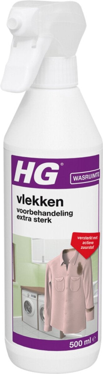 HG Fleckenvorbehandlung extra stark – 500 ml – entfernt die schlimmsten Flecken – praktisches Schaumspray – Verpackung beschädigt